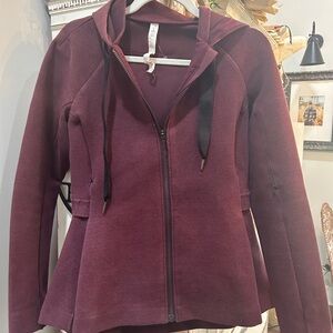 Burgundy Zip-Up Hoodie Lulu Lululemon size 6